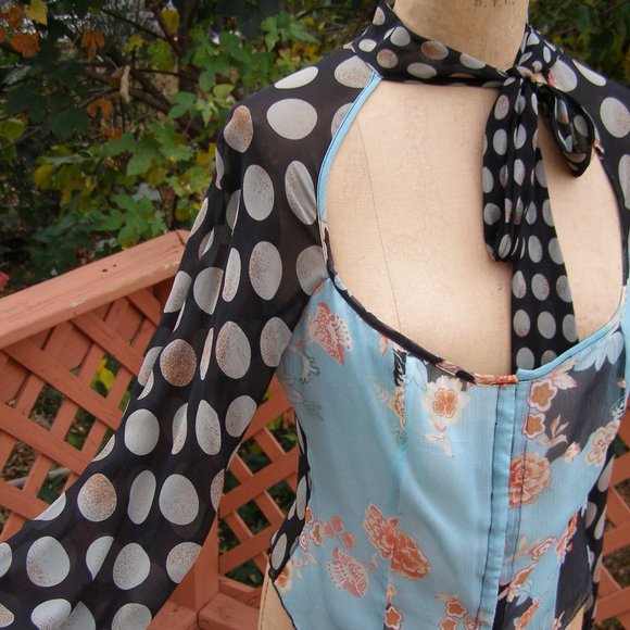 NEW RARE Patrizia Pepe Silk Blouse size L 10 Unique print - Picture 5 of 15